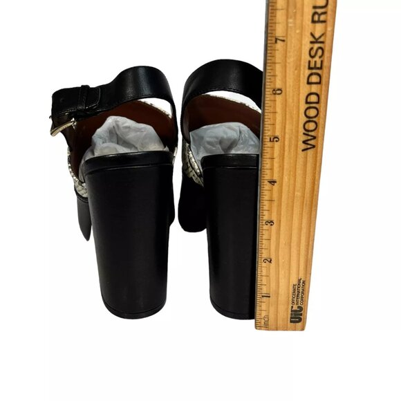 Cole Haan Roccia Snake Black Tabby High Heel Peep Toe Slingback Sandal Size 10B - Picture 16 of 16